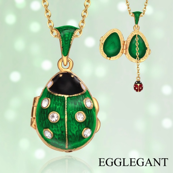 Elegant Handmade Enamel Bug Charm Necklace - Perfect Gift Idea EL22-9