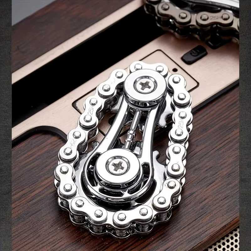 Sprockets Flywheel Fingertip Gyro Fidget Spinner Antistress Anxiety Metal Bike Chains EDC Spinner Fidget Toys For Adult W250903