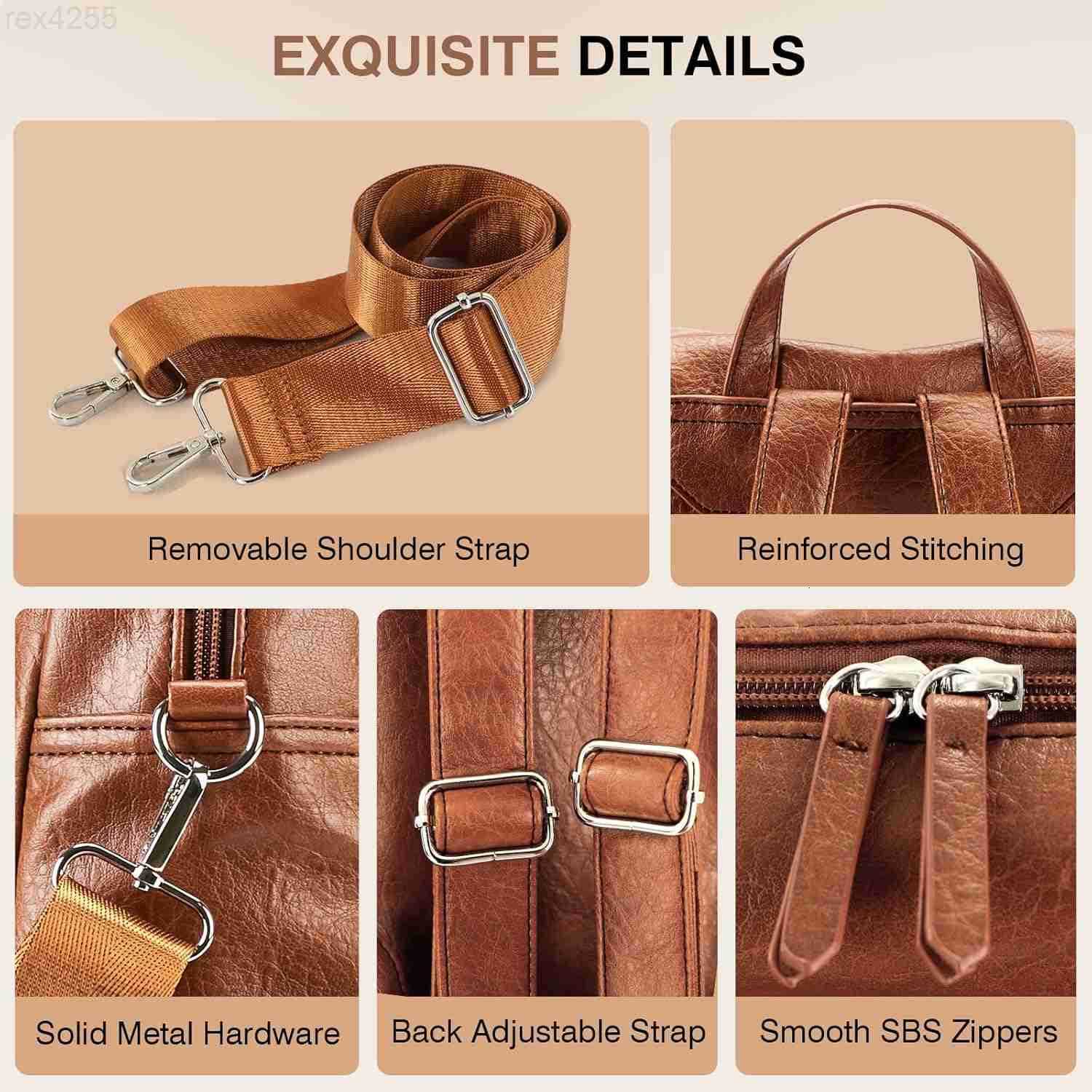 Purse for Women Large Fashion Designer Travel Backpack Ladies Shoulder Bag BrownW250903