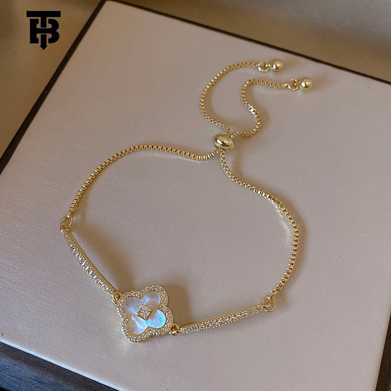 TB BHULAMTE Designer Lady's Genuine Gold-plated Zircon Bracelet French Style Light Luxury High-end Fashion Exquisite Temperament Versatile Jewelr