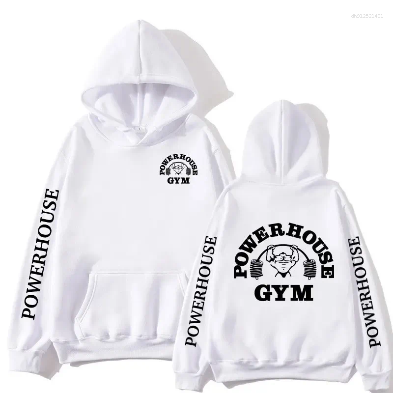 Men's Hoodies Powerhouse Gym Hoodie Ashion Sweatshirt Hip Hop Casual Fashion Unisex Autumn Winter Fleece Streetwear Tops Male Sudaderas