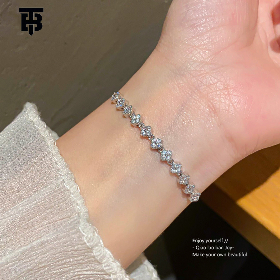 TB BHULAMTE Designer Lady Zircon Flower Bracelet Light Luxury High-end Bracelet Fashionable Small Multi-functional Jewelry