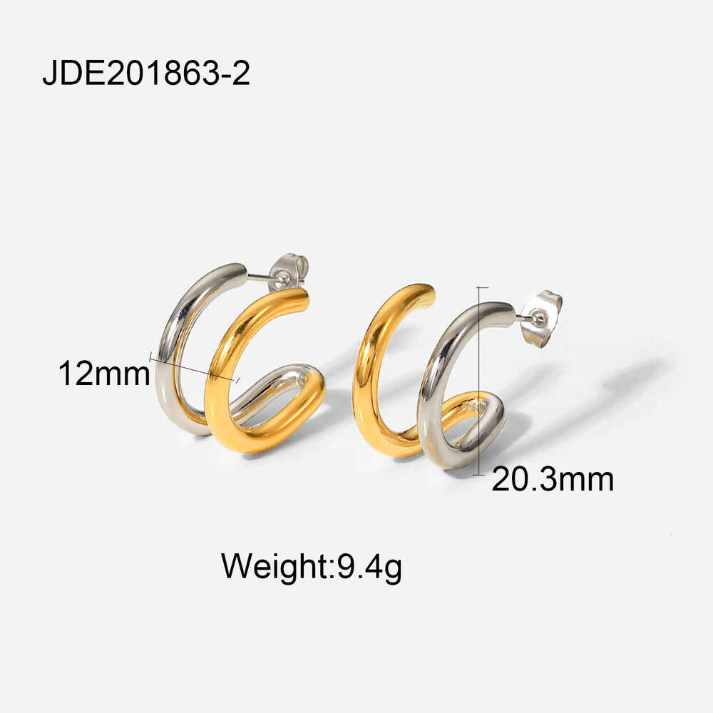 Trendy Gold/Silver Earrings for Women Men - 2025 New Titanium Steel Plated Jewelry, Minimalist Geometric Design, Anti-Fade, Wanxing Brand Multiple Col