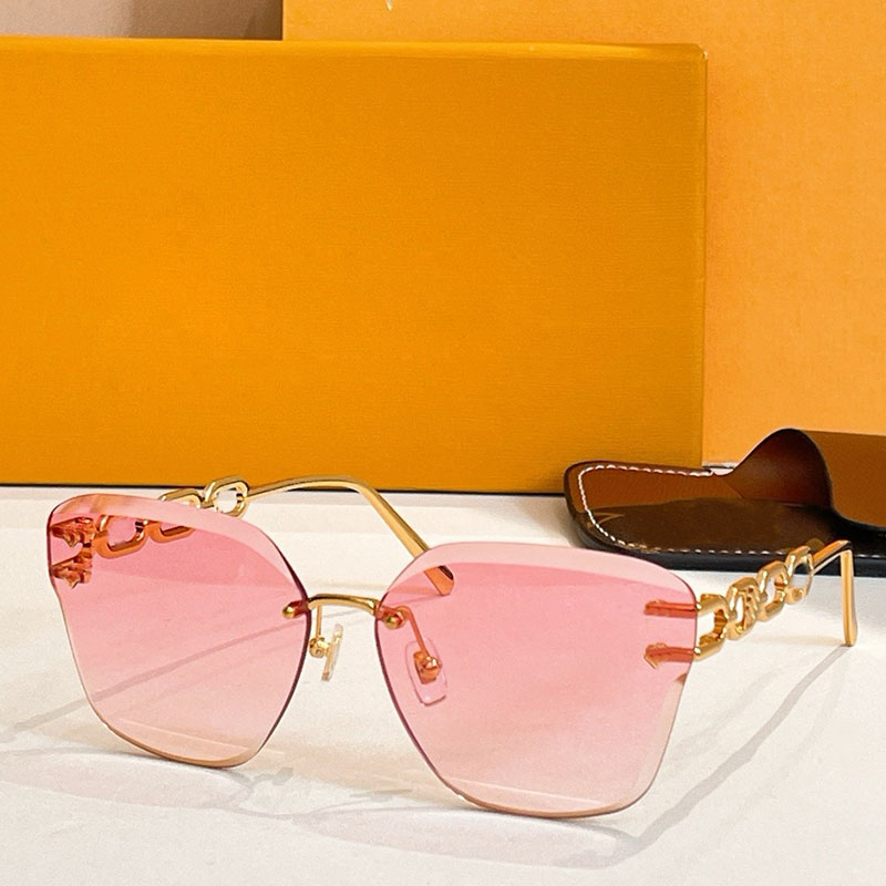 Women Cat Eye Sunglasses Z2142U Designer Gradient Pink lenses Sunglasses UV400 Protective Luxury Rimless frames Glasses Womens Vacation Sunglasses