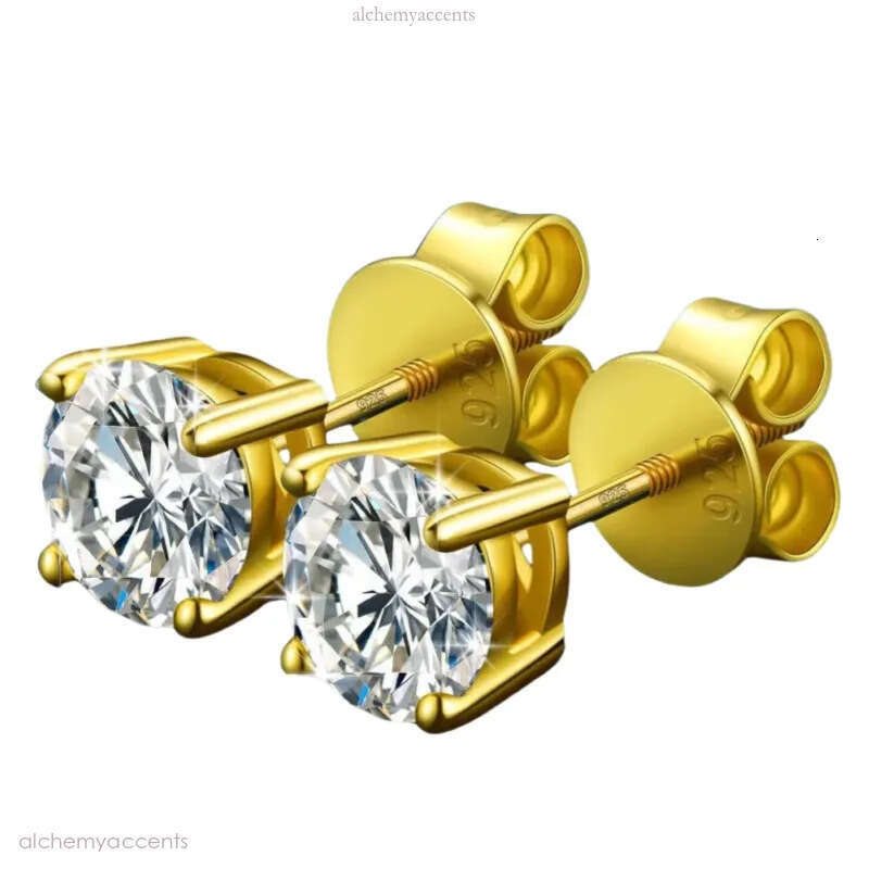 Plated gold for woman stylish man earring rock popular stud delicate unique moissanite earrings womens valentine's day gifts dd0129