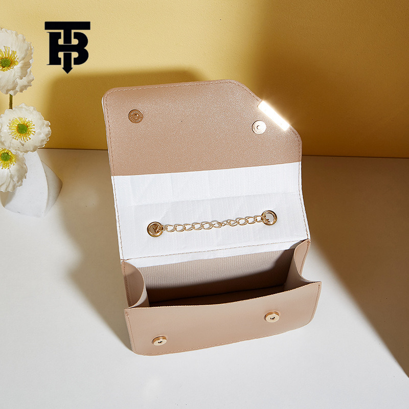 TB BHULAMTE Designer Triangular Quilted Embroidered Small Square Bag 2025 New Fashion Solid Color Sequined Decorated Magnetic Clasp Chain Crossbody Ba