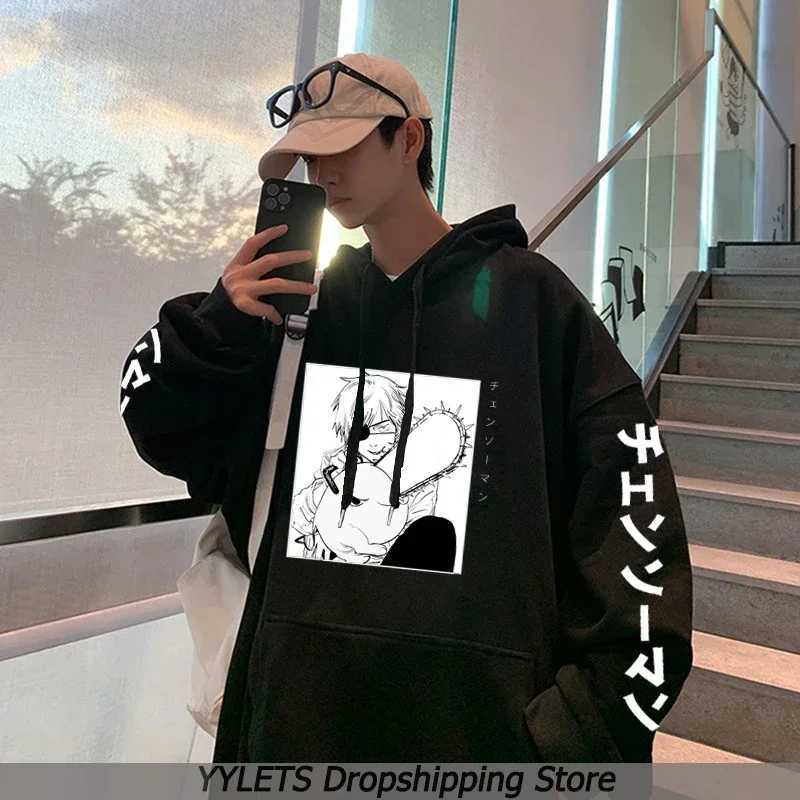 Anime Chainsaw Man Hoodie Women Streetwear Long Sleeve Harajuku Pullover Tops Gothic Hooded Sweatshirt Loose Hip Hop Y2K Hoodies W250903