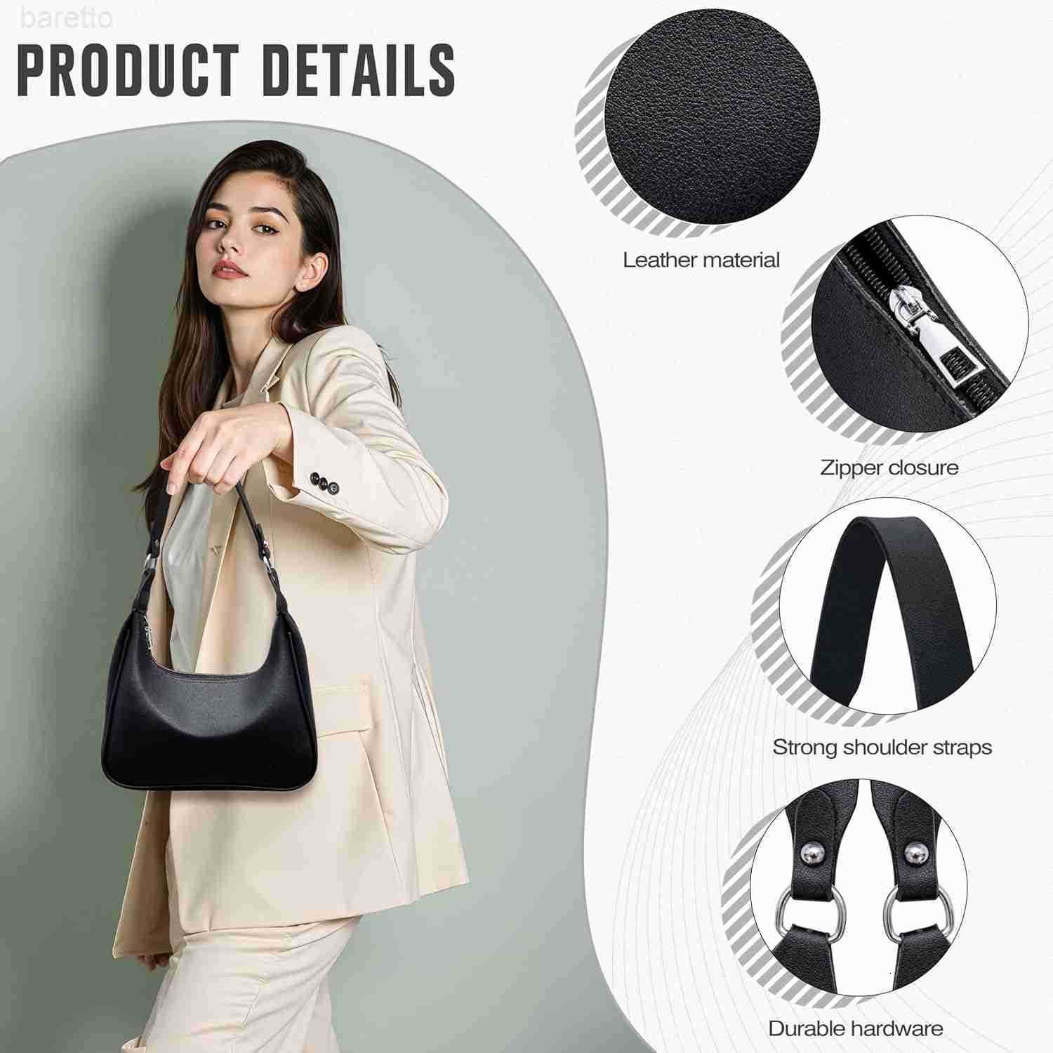 Womens Hobo Shoulder Bag Trendy Leather Purses Y2K Ladies Crescent Handbags for Everyday Going Out Wedding Work M250903