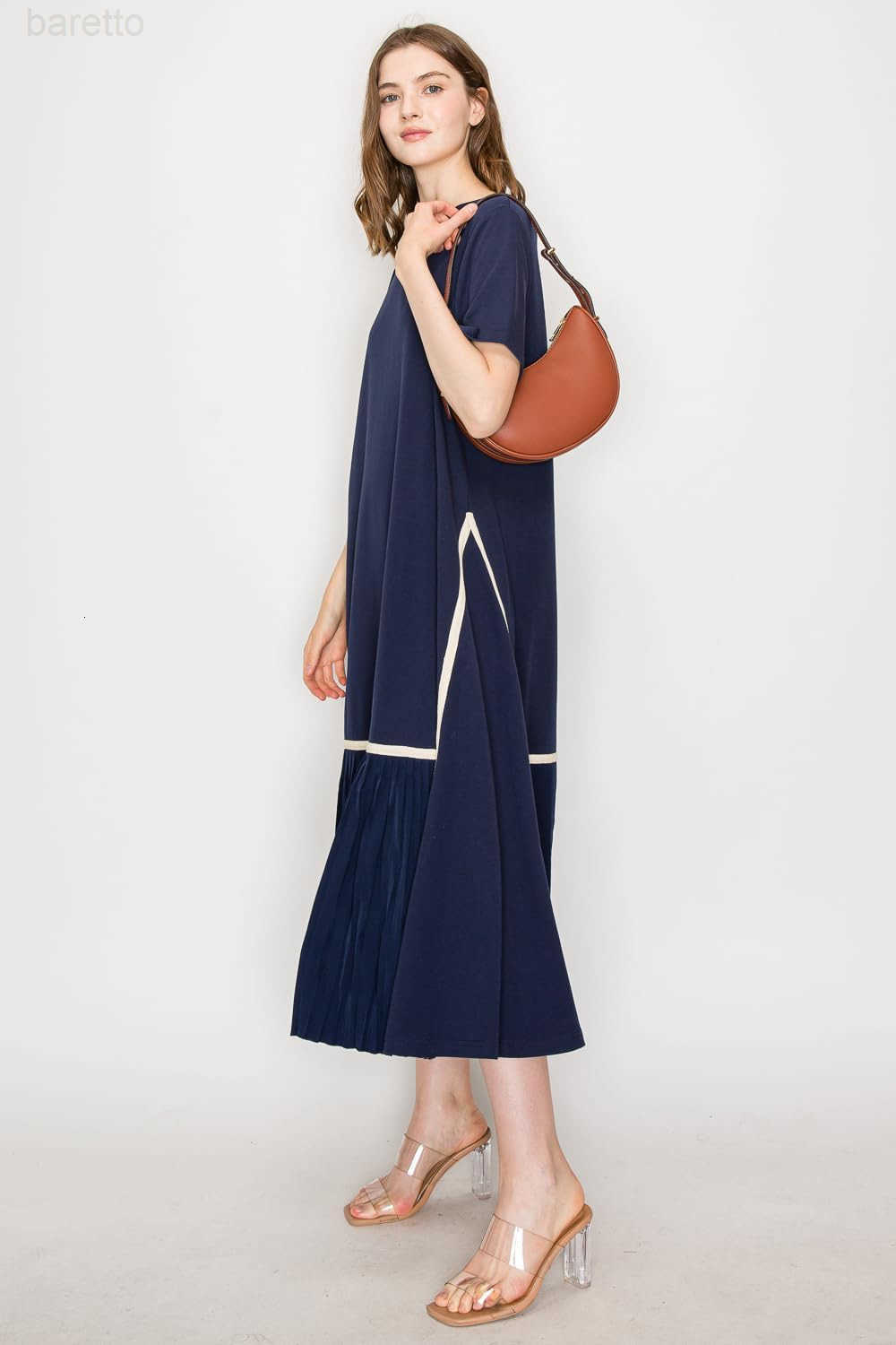 Small Crescent Smooth Faux Leather Underarm Shoulder Bag M250903