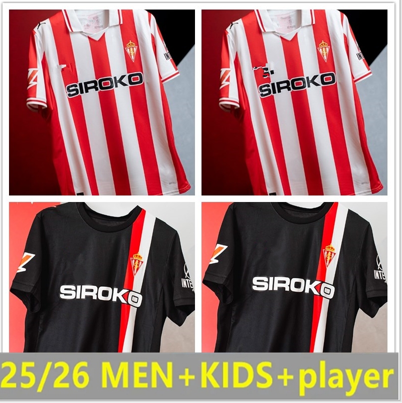 2526 Sporting de Gijon Soccer Jerseys Fans 2023 2024 Djurdjevic DJUKA Manu Garcia Aitor G. JS BABIN camiseta de futbol hombre football shirt Men add