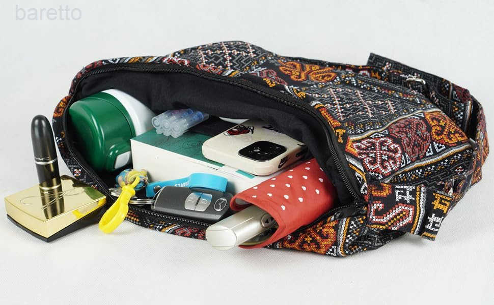 Crescent Crossbody Bag for Women Boho Sling Purse with Zipper Lightweight Hobo Messenger Shoulder Bag M250903