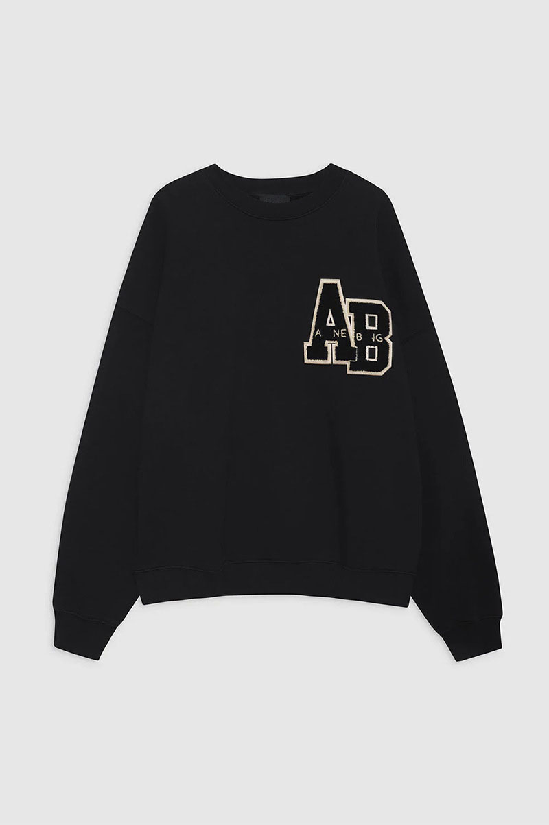 Designer AB Classic Fall/Winter 2025 Hand-Embroidered Letter Print Fleece Sweatshirt For Women - Crew Neck Regular Fit Cotton Pullover Streetwear