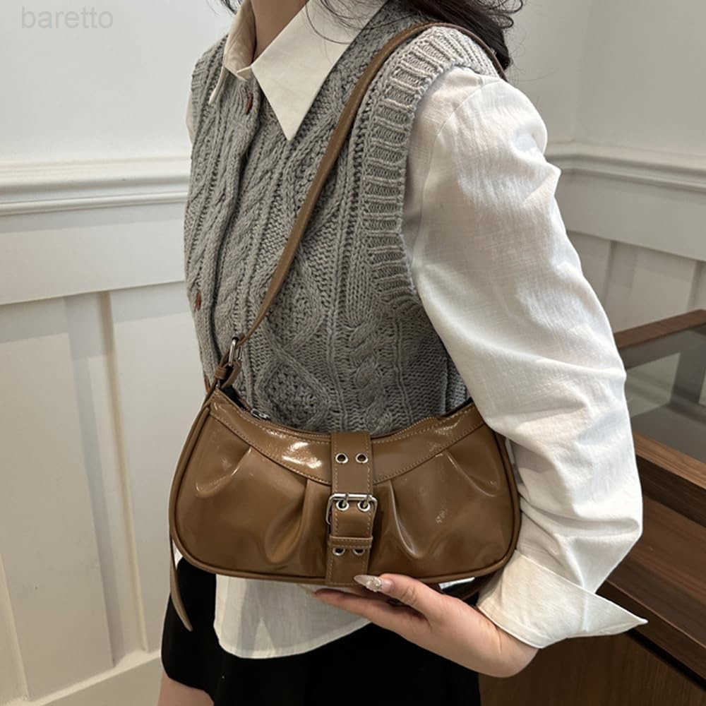 Y2K Shoulder Bag PU Leather Hobo Bag for Women Small Cute Clutch Purses Going Out Top Handle Purse M250903