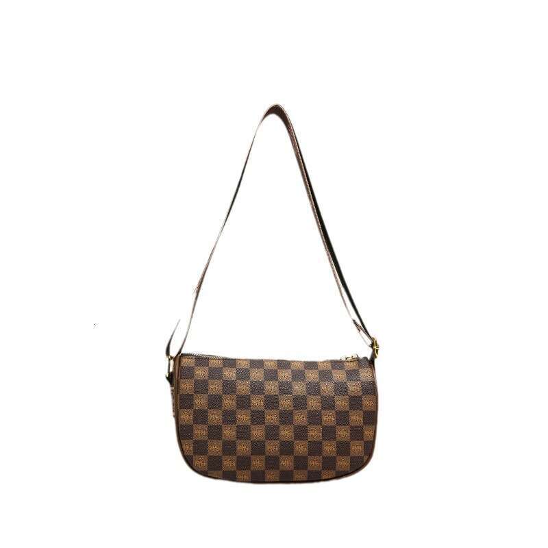 2025 Spring Elegant Versatile Retro Printed Bag Women's Minimalist Urban Small Square Shoulder Crossbody Bag Khaki Brown