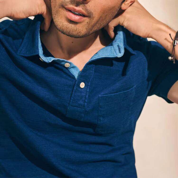 Men's 100% Cotton Polo with Logo Embroidery, Short Sleeve, Slim Fit, Breathable, Casual T-Shirt, Solid Golf Sports Shirt