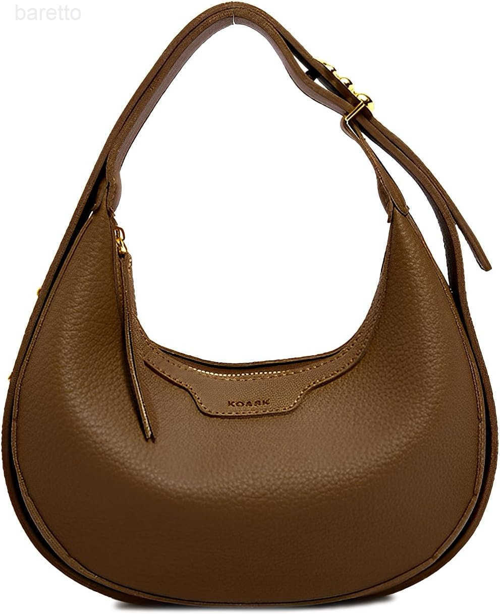 Leather Crescent Shoulder Bag for Women Crossbody Handbag Saddle Bag Chic Satchel Purse M250903