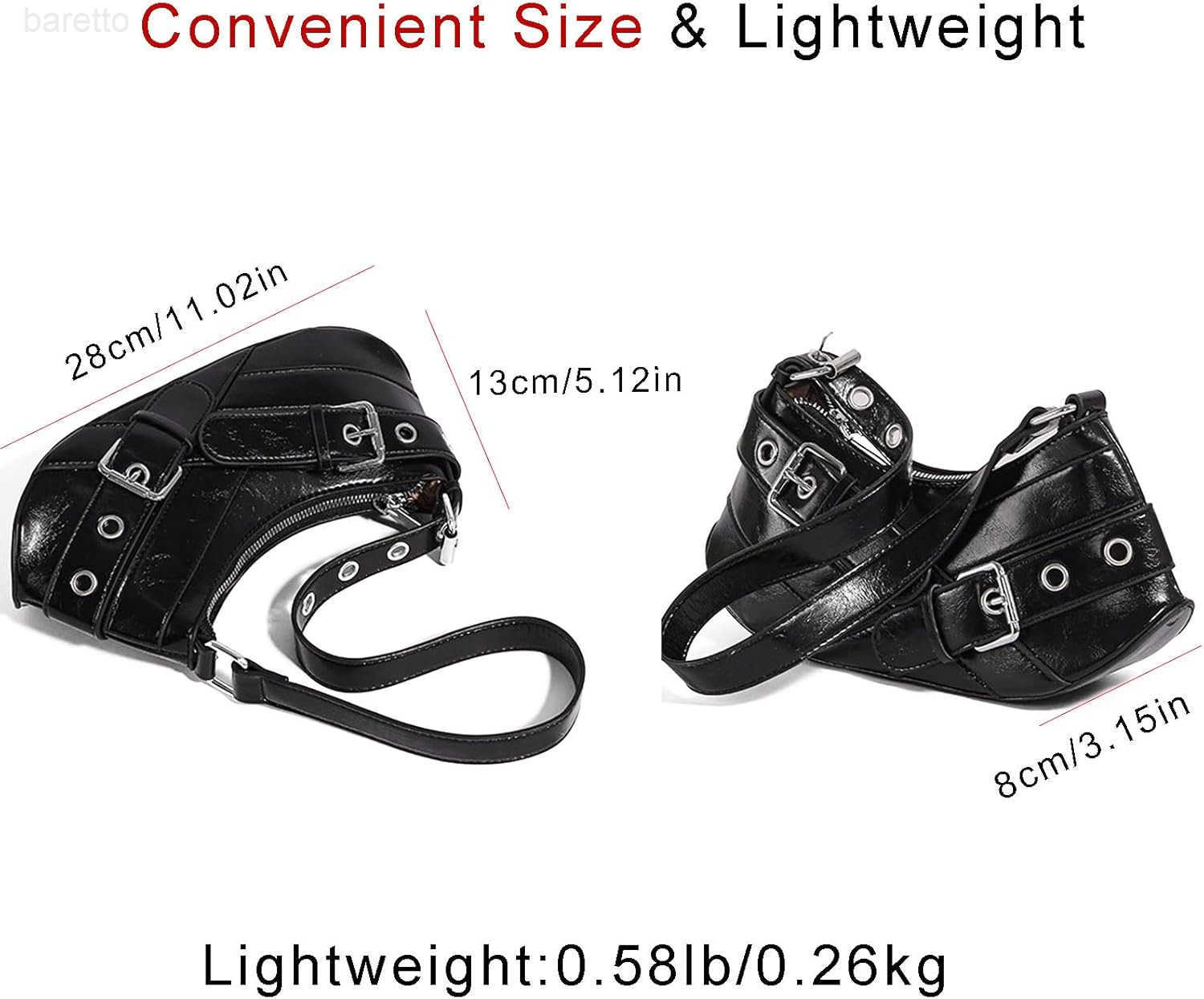 Shoulder Bag for Women Y2k Small Purse Designer Punk Style Hobo Handbags Vegan Leather Trendy Crescent Bags M250903