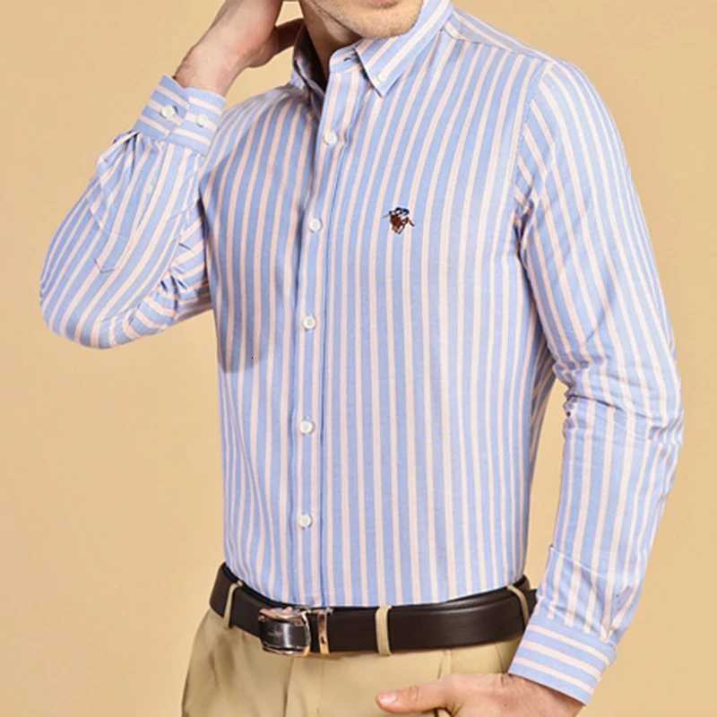 New100Cotton Smart Casual longsleeve shirts for men soft Oxford business regular fit shirt British wind elegant office clothes X250903