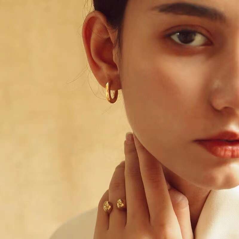 Trendy Gold/Silver Earrings for Women Men - 2025 New Titanium Steel Plated Jewelry, Minimalist Geometric Design, Anti-Fade, Wanxing Brand Multiple Col