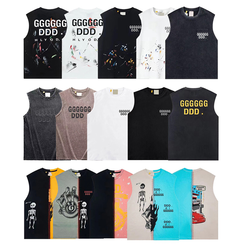 Men's Tank Tops tshirt Sleeveless T Shirt Designer Letters Printed Sexy Off Shoulder Vest Summer Casual Mens Clothing Loose Breathable Gym Fitness