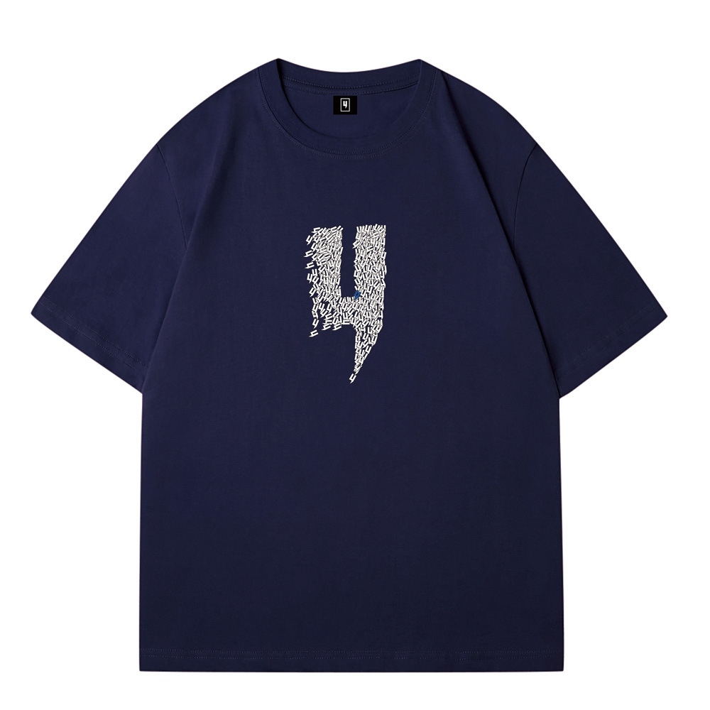Men's T-Shirts Yelir World Trendy Letter Print Black And White Comfortable Cotton Luxurious Design Hip-hop Trendy Sports Summer Set Men's Sh