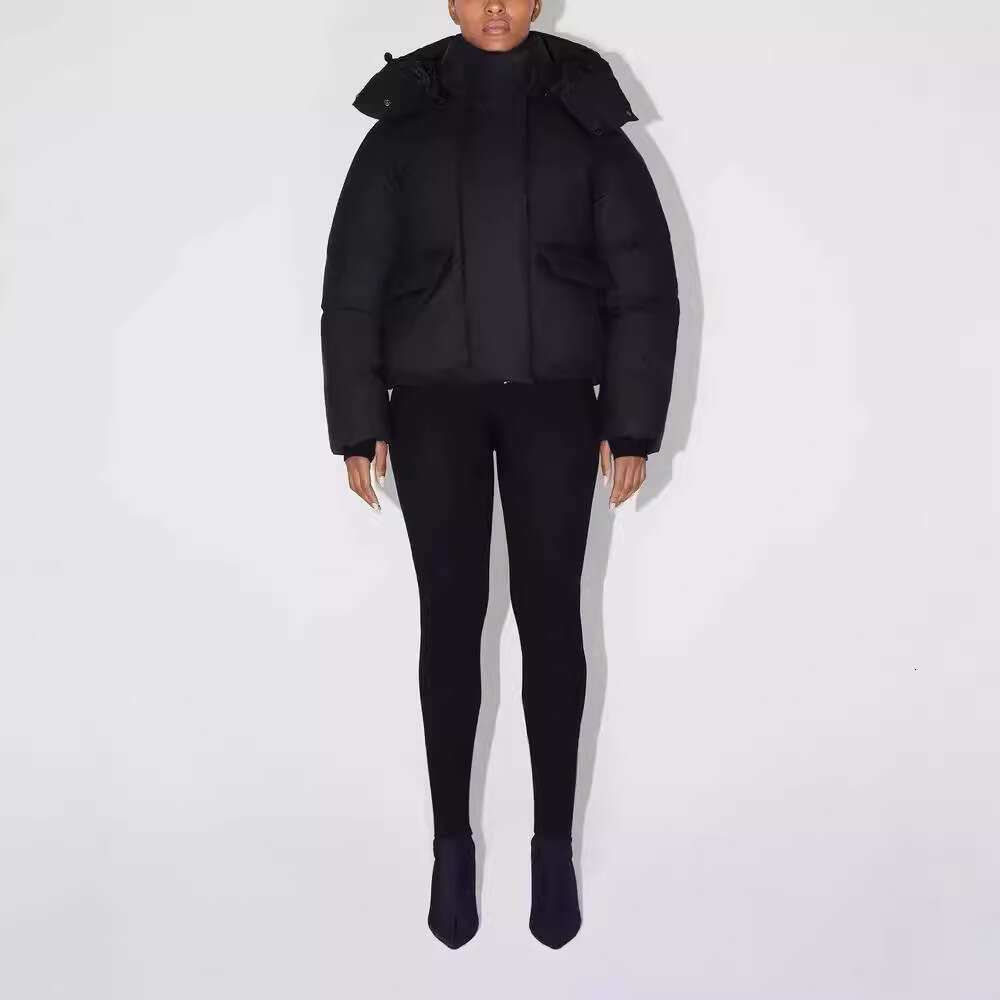 jacket Down jacket (Compatible) Jenna Thickened KHY Same Style Detachable Hood Oversize Jacket Down Cotton
