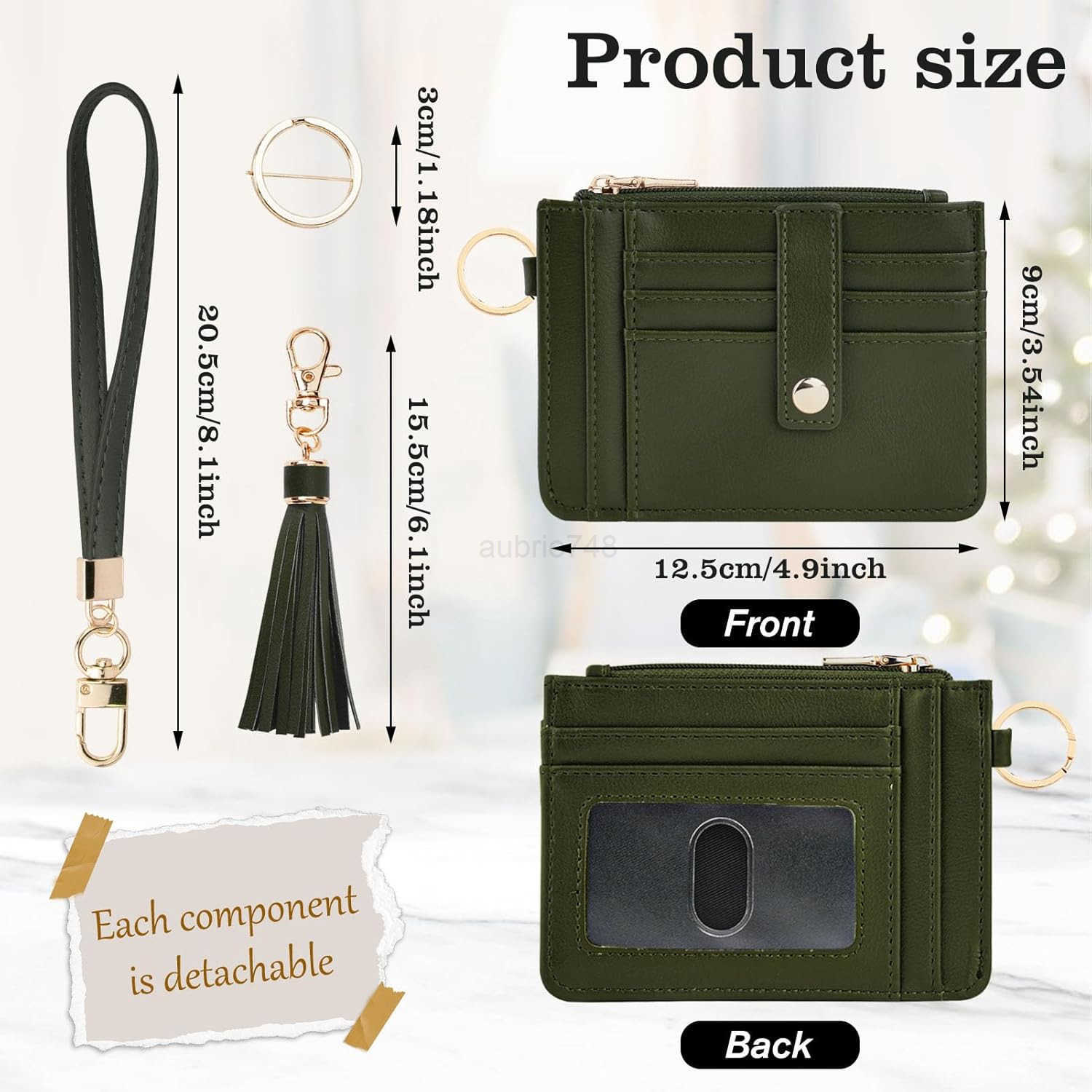 Small Wristlet Wallets for Women RFID CARD Holder Wallet Keychain Wristlet Wallet CARD Wallets for Women BeigeZ250910