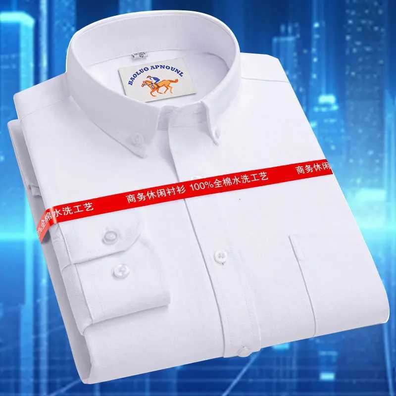 7XL 100 cotton new mens shirt Long sleeve Oxford woven nonironing high quality casual plus size slim breathable X250903
