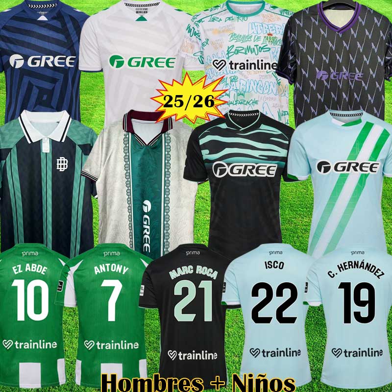 Real Betis Kit Camiseta Final Conference League 25 26 ANTONY soccer Jerseys 2025 2026 Betis Shirts LOCELSO futbol ISCO EZ ABDE football Kids Portero Equipment