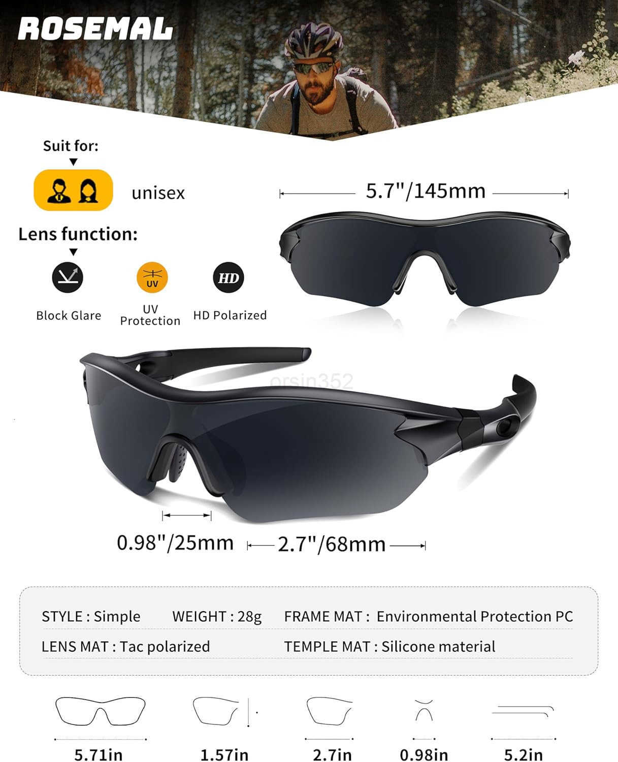 Polarized Sports Sunglasses for Men Women Youth Baseball Running Fishing Tennis Golf Cycling Driving Motor TAC UV400 TR90W250903