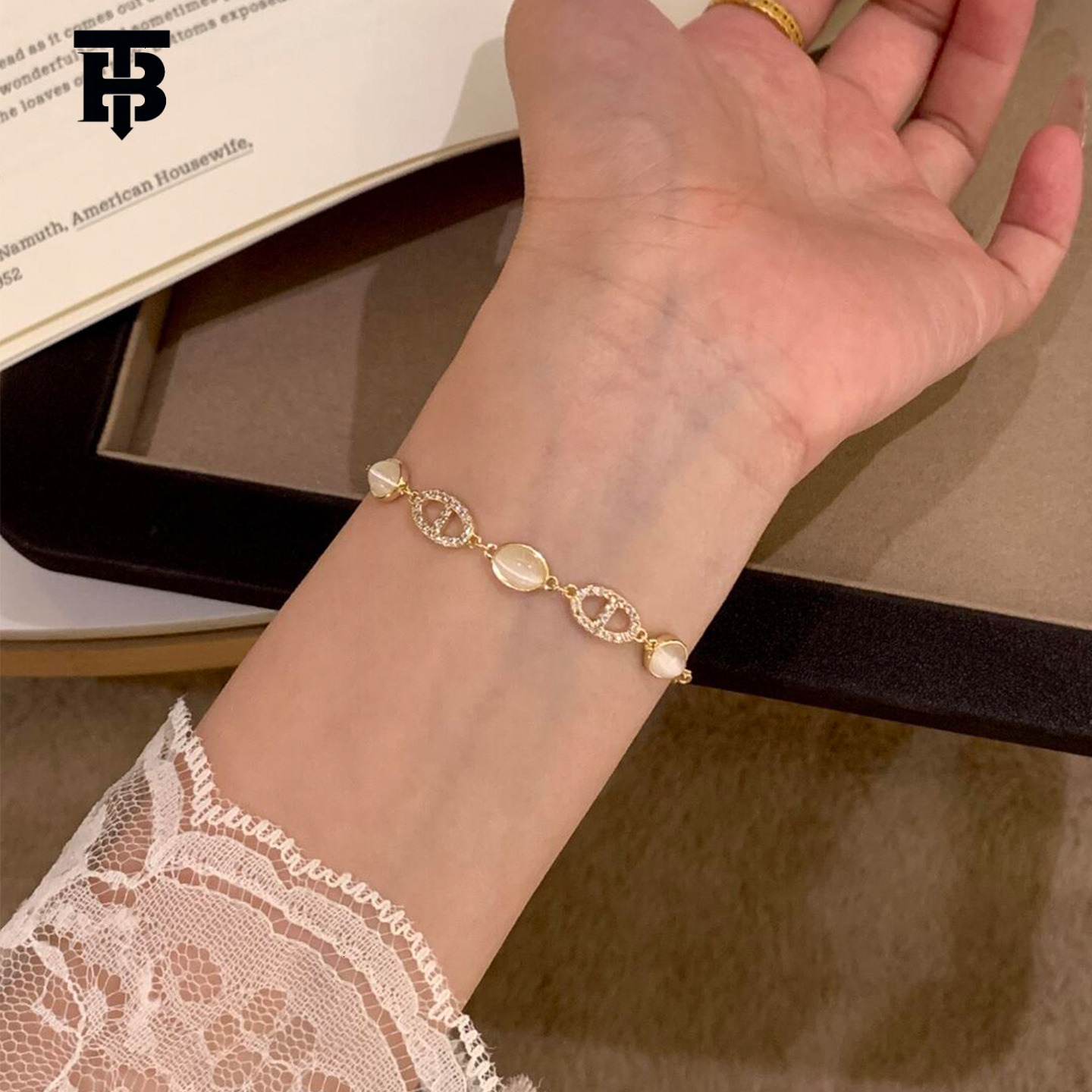 TB BHULAMTE Designer Lady Diamond-encrusted Oval Bracelet Light Luxury, High-end Feel Elegant Bracelet Korean Style Sweet Hand Jewelry Wholesale In Ni