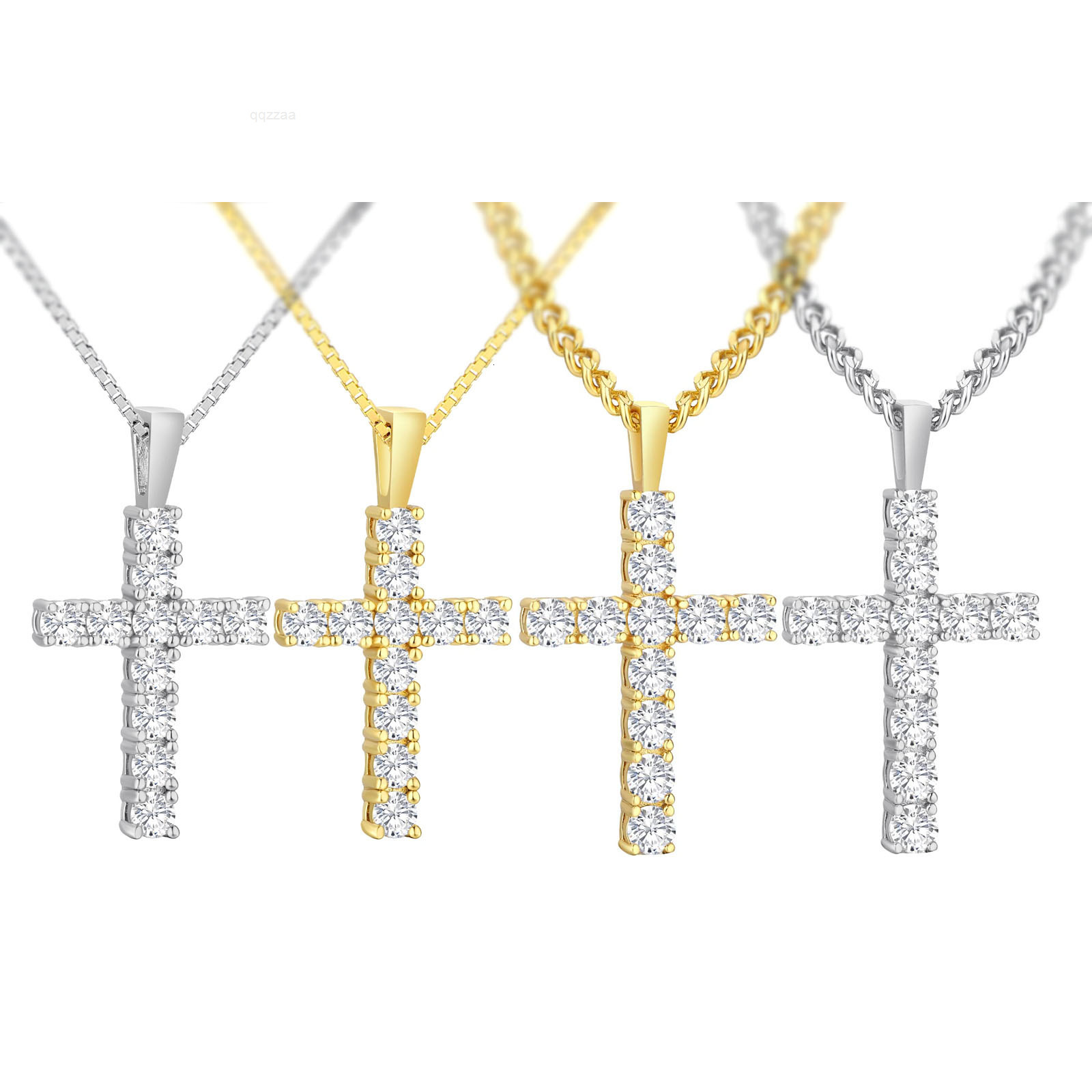 2025Mossanite Charm Catholicism Jewelry Gifts Women Men Gold Plated 925 Sterling Silver Chain VVS Moissanite Cross Pendant Necklace