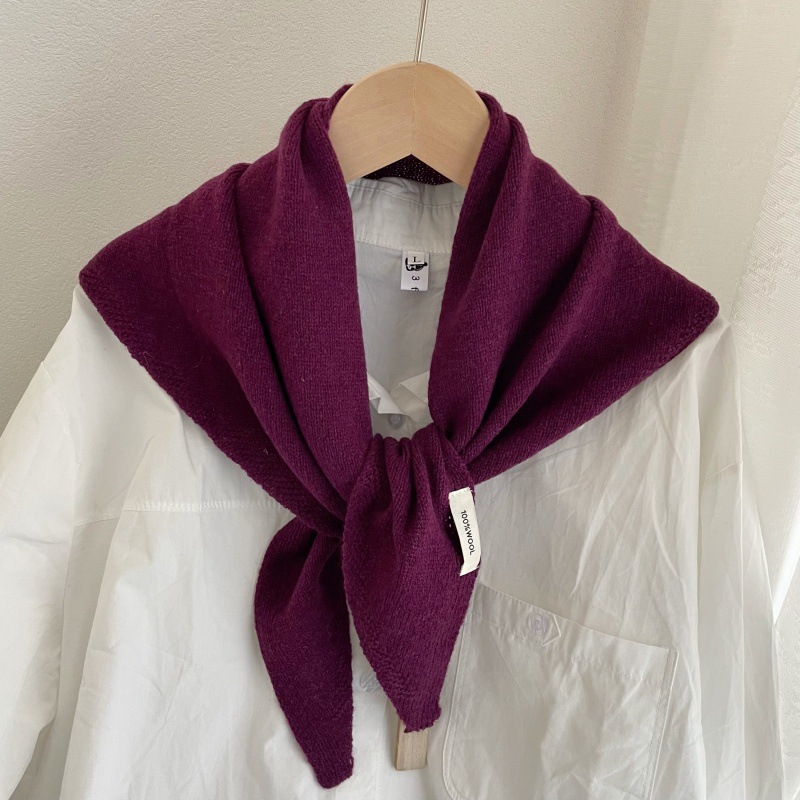 K1794 100% pure wool thick knitted scarf shawl dual-purpose autumn and winter lazy wind warm neck scarf women's versatile