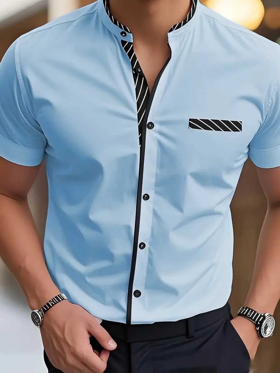 2025 new model of mens shirts in various colors 3D printed shirts business office clothing casual breathable fabric X250903