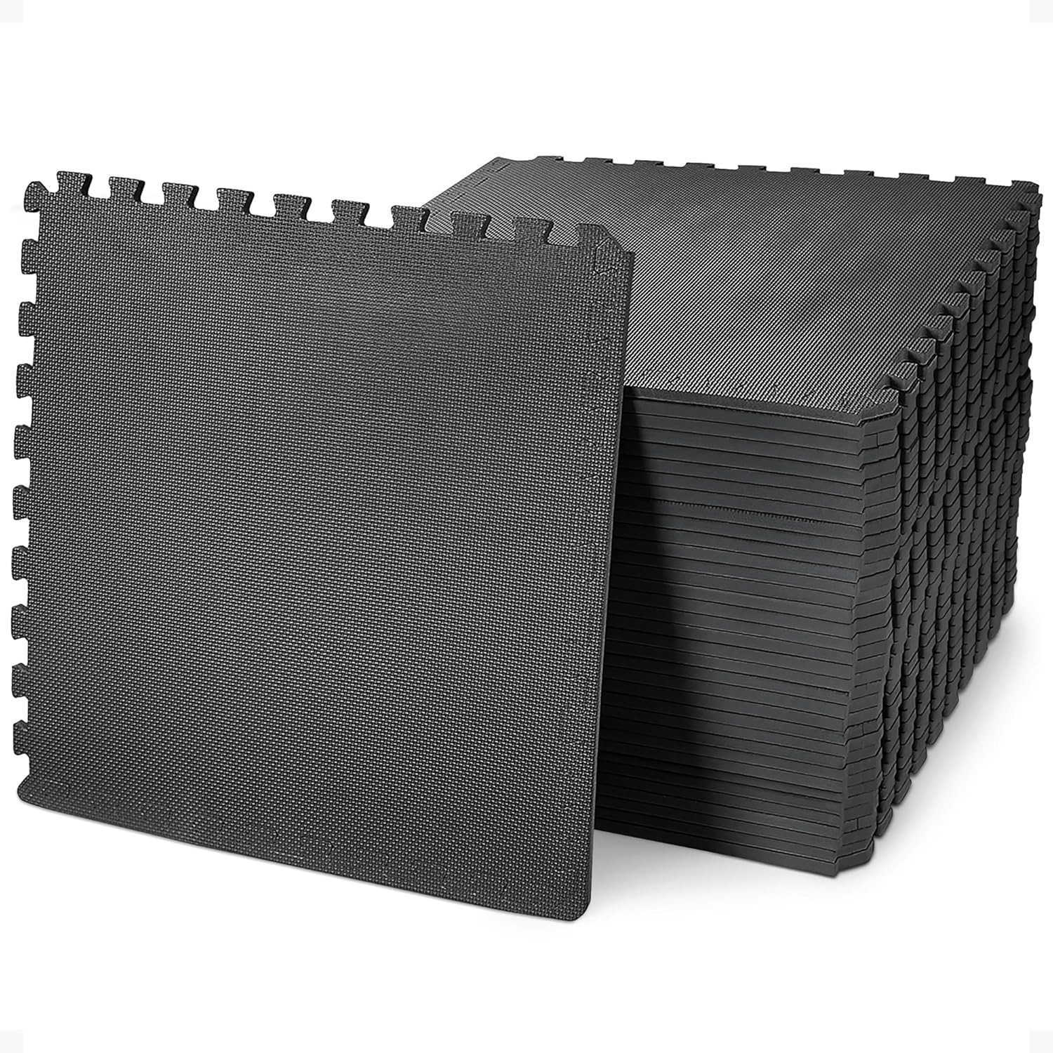 Interlocking Foam Exercise Mat Equipment Multiple Sizes Colors Available NonSlip EVA Puzzle Floor Tiles with End Borders for Home Gym Workout Room Pla