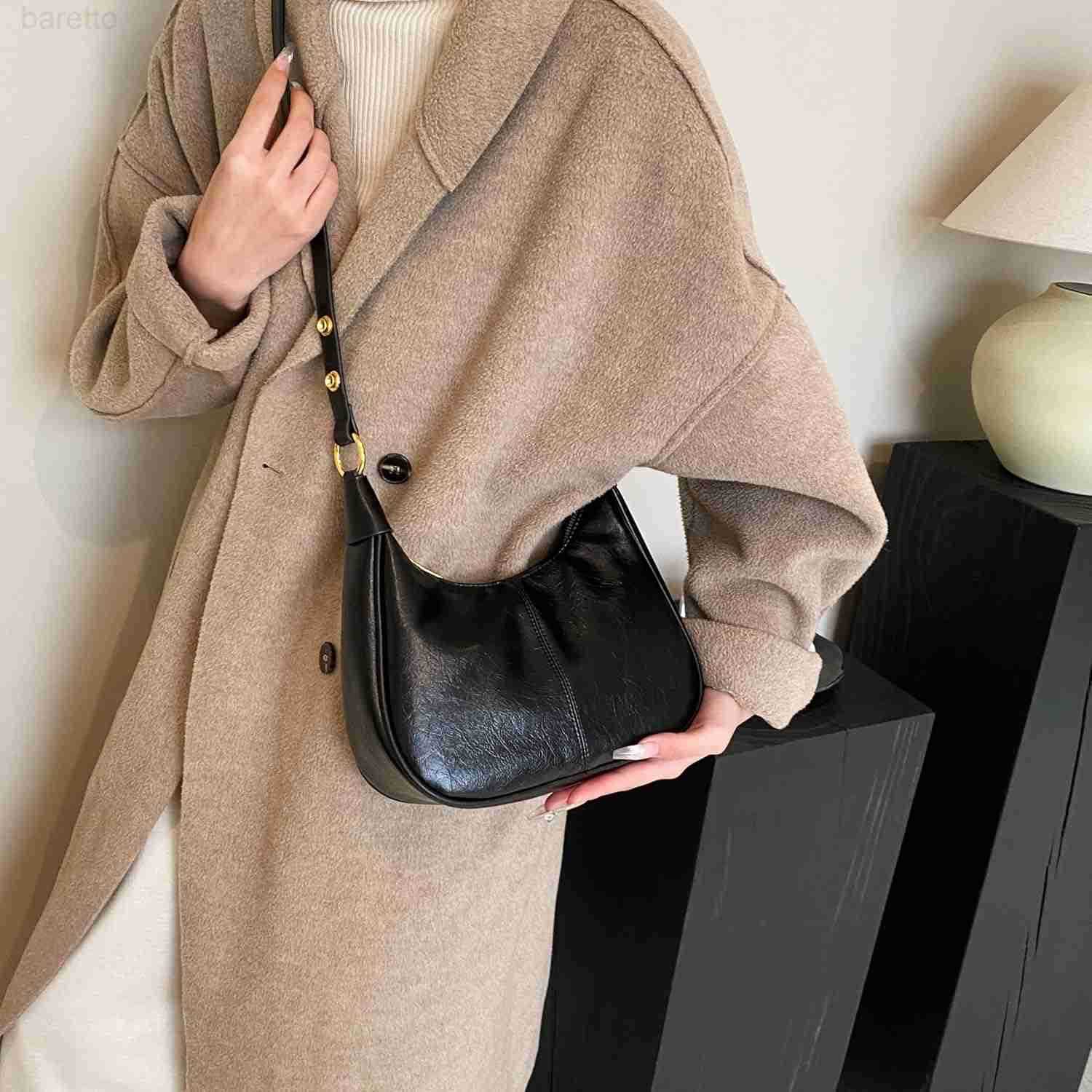 Small Hobo Bag for Women Retro Crescent Shoulder Purse Fall Soft Crossbody Handbag 2025 M250903