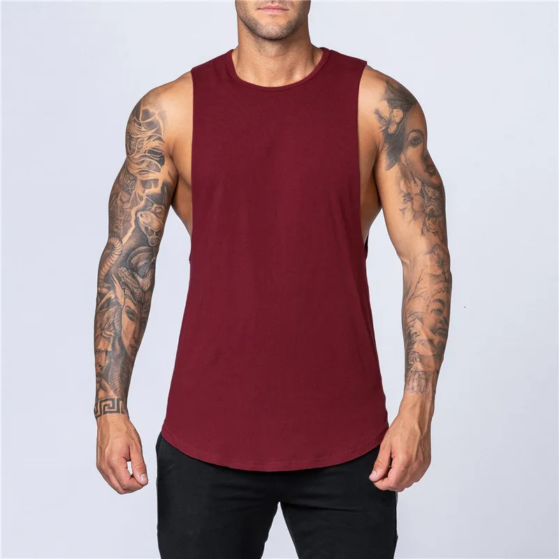 Mens Gym Clothing Summer Fitness Cotton Tank Top Men Jogging Bodybuilding Sleeveless Shirt Breathable ONeck Casual Muscle Vest 250903