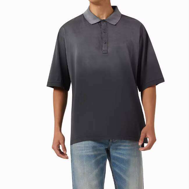 High Quality 100% Cotton Summer Casual Men's Polo Short Sleeve Solid Pattern Sports Shirt Fabric