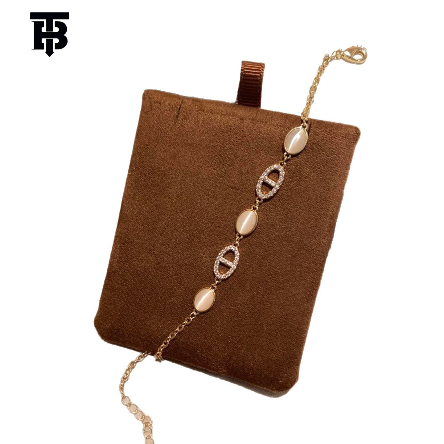 TB BHULAMTE Designer Lady Diamond-encrusted Oval Bracelet Light Luxury, High-end Feel Elegant Bracelet Korean Style Sweet Hand Jewelry Wholesale In Ni