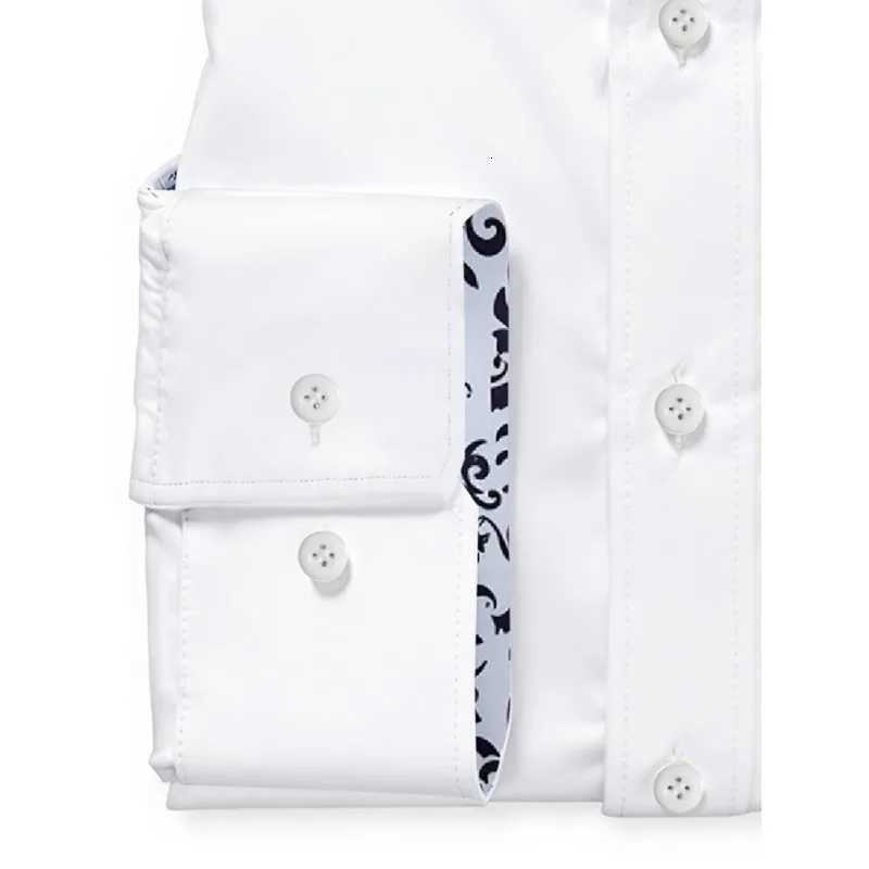 2025 New Men White Shirt Fashion Brand Long Sleeve Casual Elastic Streetwear Male Four Season Shirts X250903