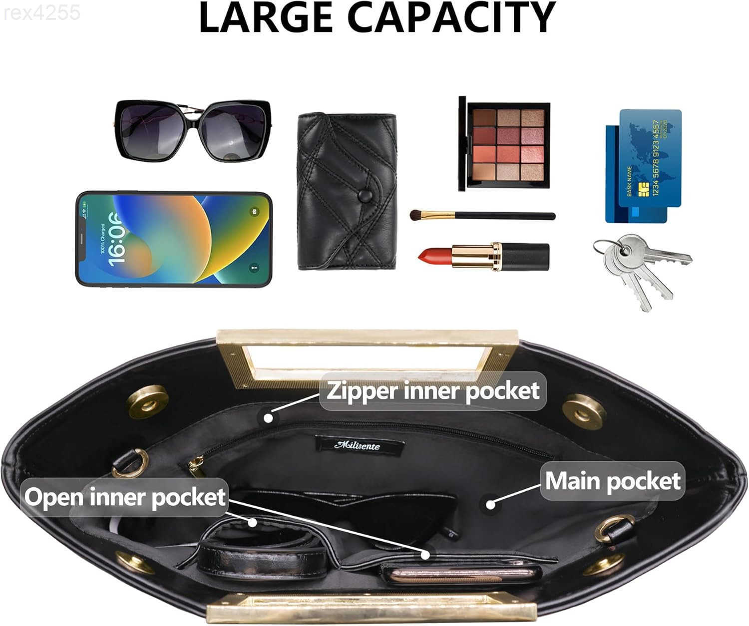 Women Formal Casual Sparkly PU Leather Handbag Purse with Handle for Prom Cocktail WeddingW250903