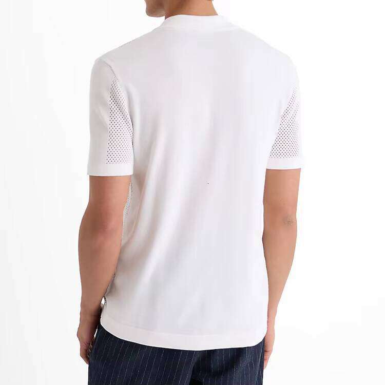 2025 Summer Plus Size Men's Polo Shirt 100% Cotton Knit Textured Crochet Lace Button Manufacturer Name