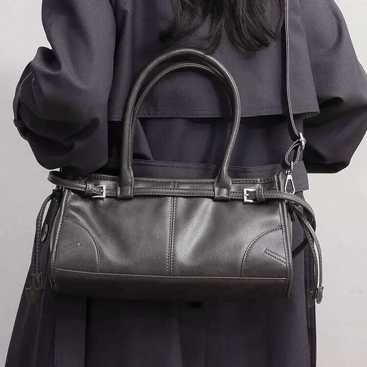 Underarm Tote - Women's Oil-Waxed PU Leather Crossbody Bag, Multi-Way Shoulder-To-Crossbody