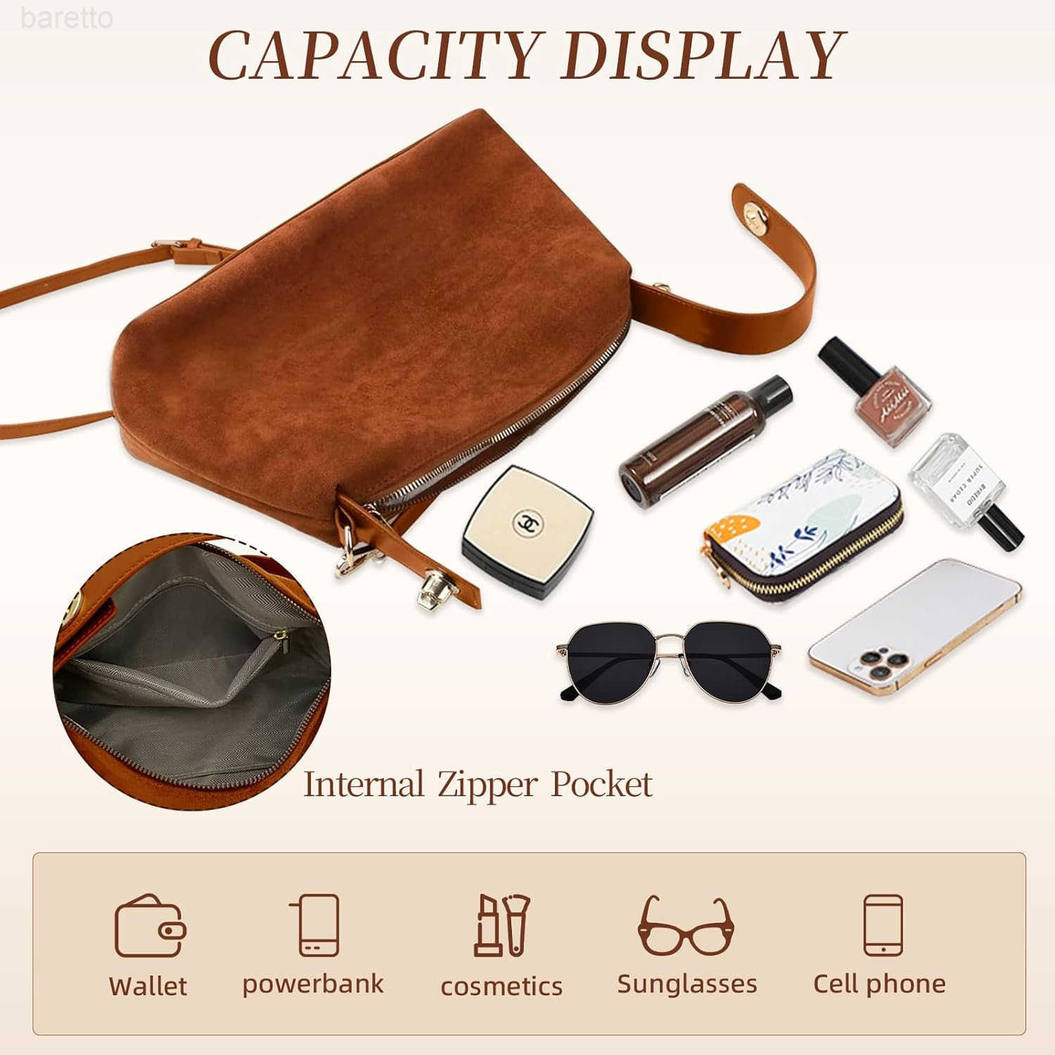 Bags for Women Brown Suede Purses Suede Tote Handbag Slouchy Shoulder Bag Retro Crossbody Hobo Bag 2025 M250903