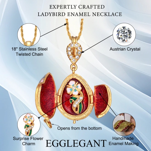 Necklaces & Pendants Ladybug locket necklace Handmade Enamel Beetle Pendant Necklace - Unique Jewelry Accessory EL22-2