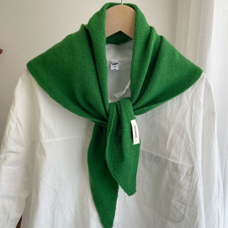 K1798 Lazy style chic knitted wool shawl scarf 100% wool autumn and winter versatile, warm and neck protection