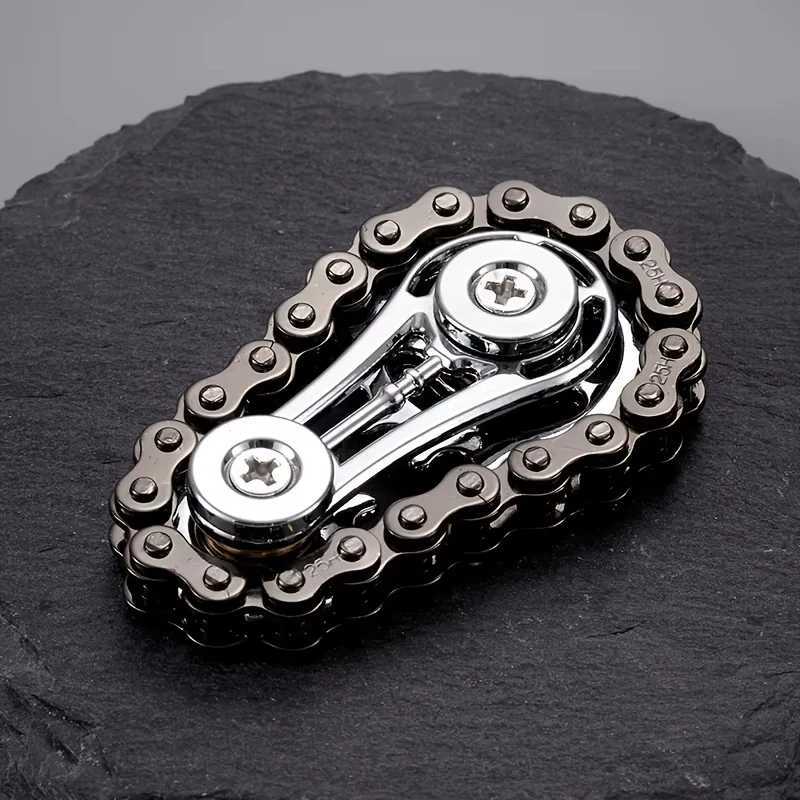 Sprockets Flywheel Fingertip Gyro Fidget Spinner Antistress Anxiety Metal Bike Chains EDC Spinner Fidget Toys For Adult W250903