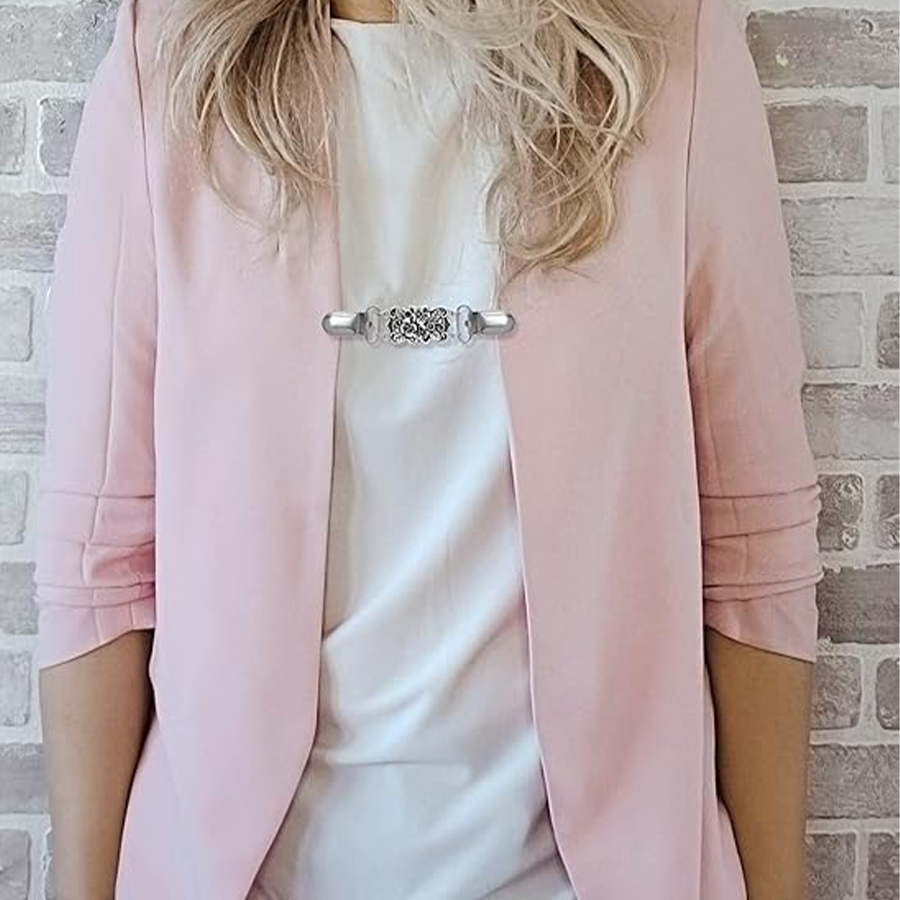 8Pcs Vintage Sweater Shawl Clips Retro Cardigan Collar Shirt Dresses Waist Clip Antique Flowers Pattern Brooch Clip for Women