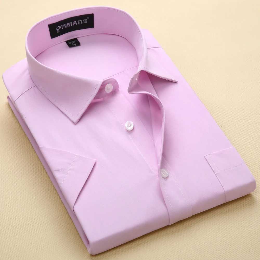 Mens Short Sleeve TurnDown Collar Dress Shirt Mens Formal Shirts Solid Color Shirts Summer Style Clothes X250903