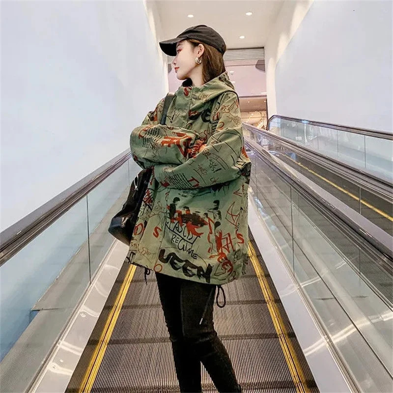 Women Men Loose Fit Work Clothes Coat Ladies Large Size Hooded Baseball Jacket Spring Autumn Female Medium Long Styles Tops 250902
